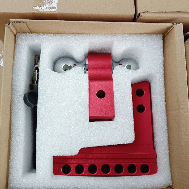 Rose-Red 6-Inch Aluminum Alloy Dual Trailer Hitch 50mm Ball Mount Parts 7-Hole Trailer Axle Arm Refit Tow Hook Car Accessories 5