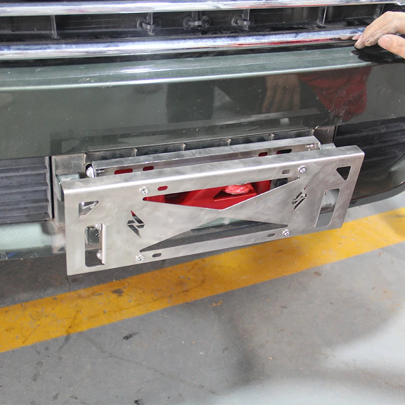 Universal Rust-proof Front Bracket License Plate Frame Trailer Hitch Car Exterior Accessories Black/Silver Number Plate Holder 5