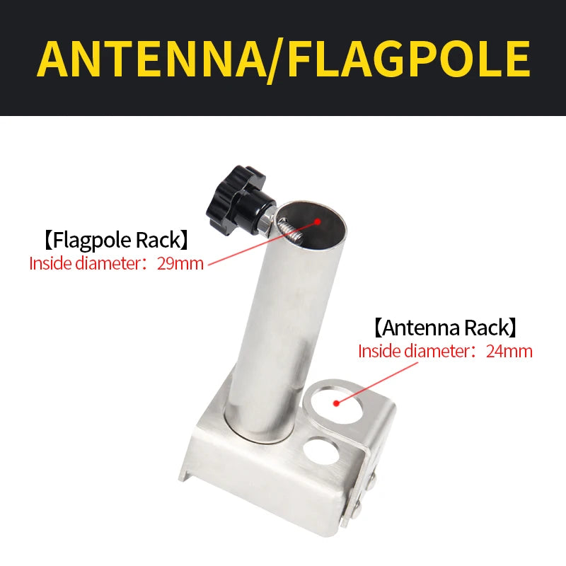 New Terra Off-Road Stainless Steel Flagpole & Antenna Bracket Anti-theft Base for Trailers High Quality Retrofit/Upgrade 4