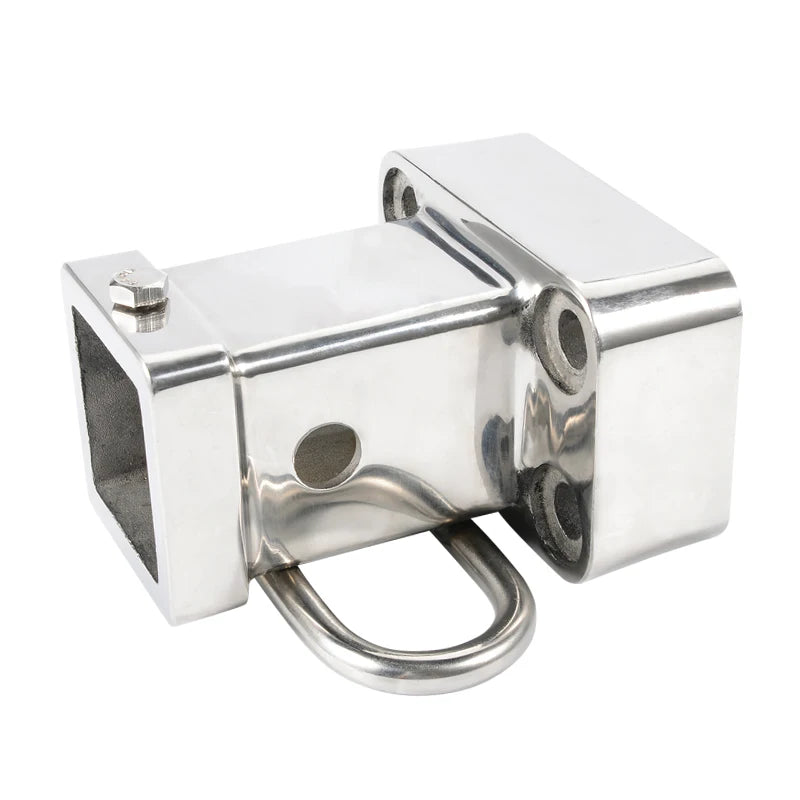 For LAND CRUISER Stainless Steel Square Mouth Base With Modified Towing Hook Trailer Hitch Camp Trailer Car Accessories 1
