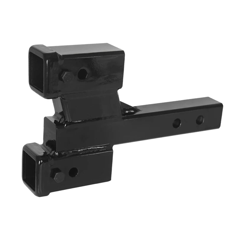 Heavy Duty Manganese Steel 5x5cm Solid Tube Adapter with 2-inch Receiver Dual Ports Trailer Arm Trailer Hitch Car Accessories 1