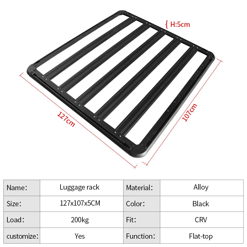 Customizable 2007- 2012 CRV Split Roof Flat Top Alloy Material Outdoor Luggage Platform Trailer Hitch Camp Trailer Accessories 3