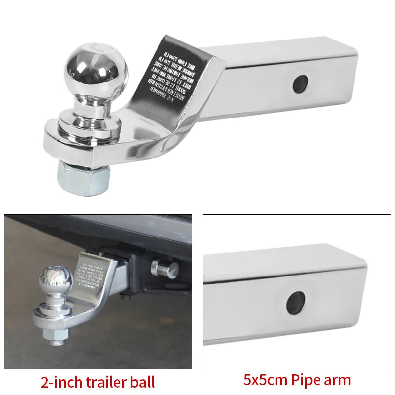 Off-Road Trailer Arm With 2inch or 50mm Ball Head Fits for 2inch Receiver Tow Rescue Hook Trailer Hitch Parts Towing Accessories 3