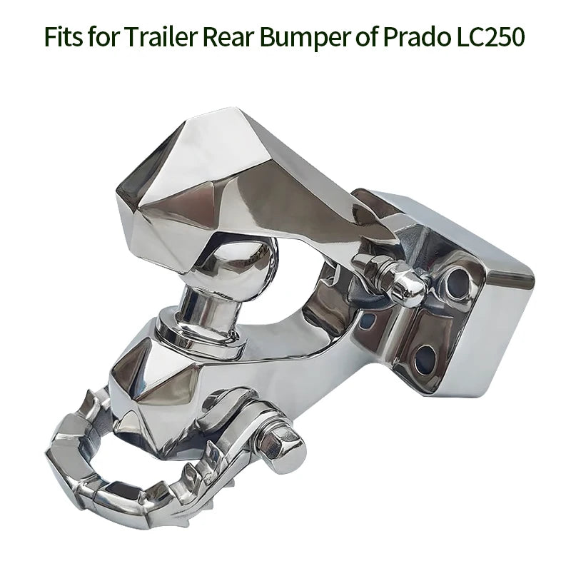 Trailer 304 Stainless Steel Towing Hook for Toyota Prado LC250 Viper Design Parts Trailer Hitch Base Off-road Car Accessories 3