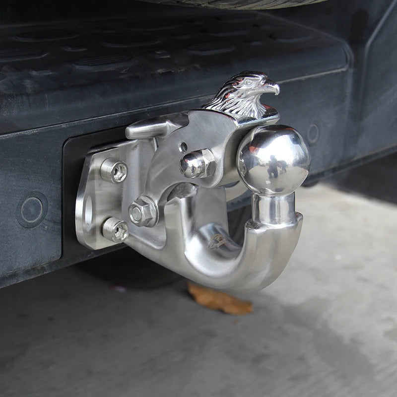 CNC Machined Tow Hook Trailer Hitch Parts Customized Eagle Head Pattern for Car Rear Bumper 85x45mm Install Hole Accessories 5