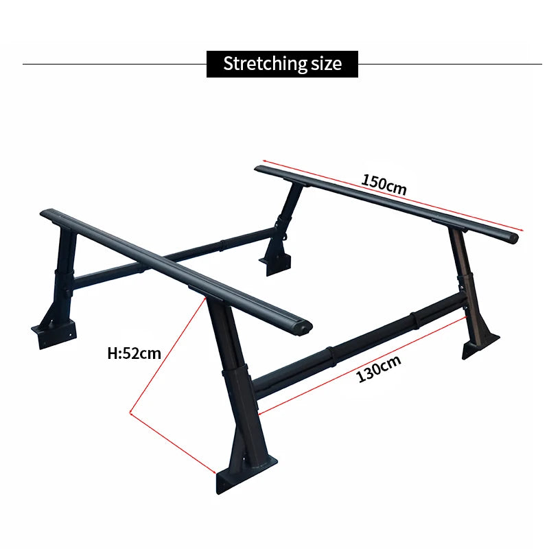 Universal Adjustable Pickup Truck Aluminum Alloy Roll Bar Chase Rack Sport Bar Trailer Hitch Car Accessories Tent Compatible 3