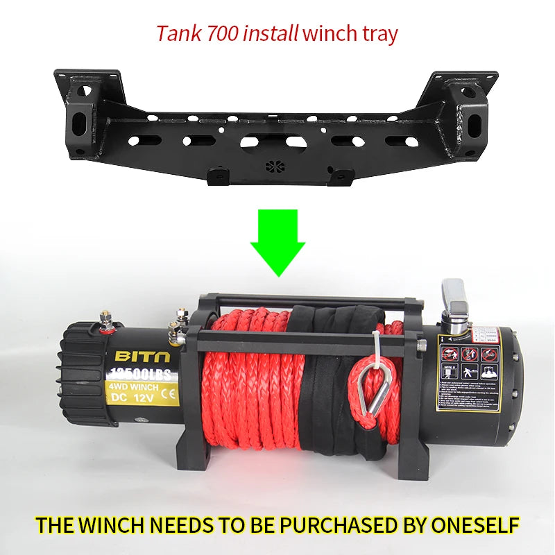 For Tank 700 Steel Front Bumper Winch Tray Bracket Parts Winch Mounting Rack Holder Trailer Hitch Car Winch Cradle Accessories 3
