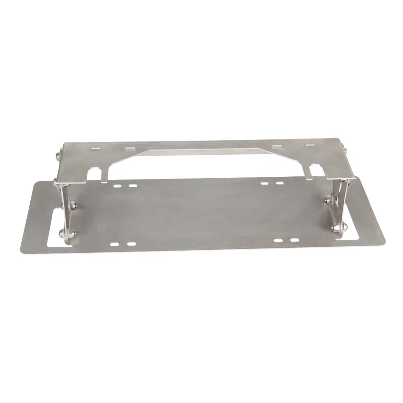 Stainless Steel Silver Front License Plate Frame Holder 45x15cm SUV Winch Trailer Hitch Parts Accessories Polished Bracket 3