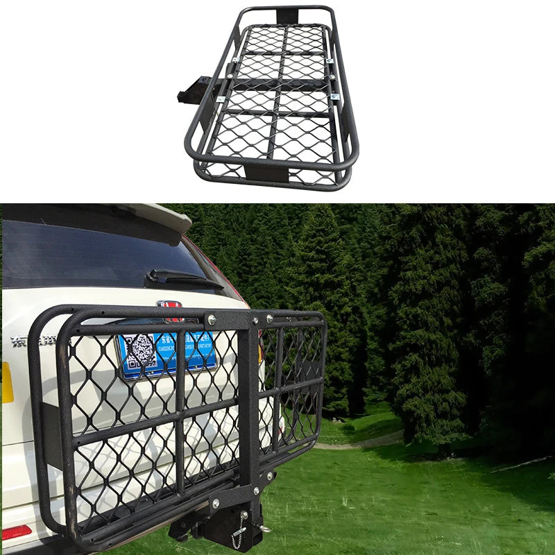 Alloy Material Car Rear 2inch Receiver Outdoor Luggage Basket Frame Kit Basket Rack Trailer Hitch Camp Trailer Accessories 6