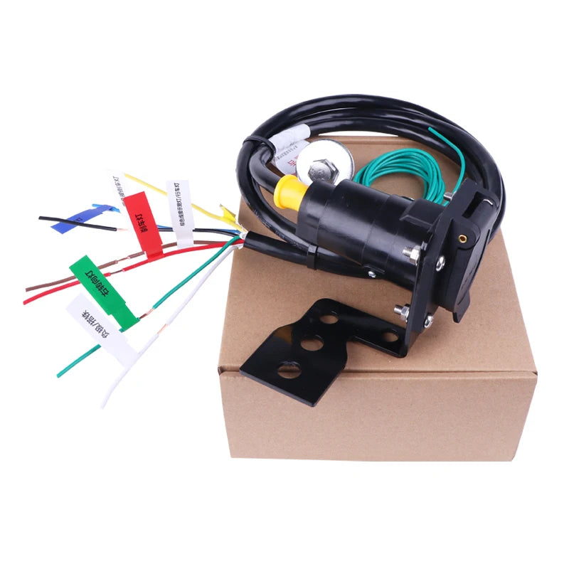 Universal US 7-Way Trailer Wiring Harness Parts Towing Electronics American Style 7 Pin Blade Trailer Plug Truck Trailer Hitch 1