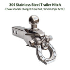 Trailer Dragon's Tooth 304 Stainless Steel Towing Solid Hook with Bow Shackle and Forged Tow Ball Trailer Hitch Arm Car Parts 1