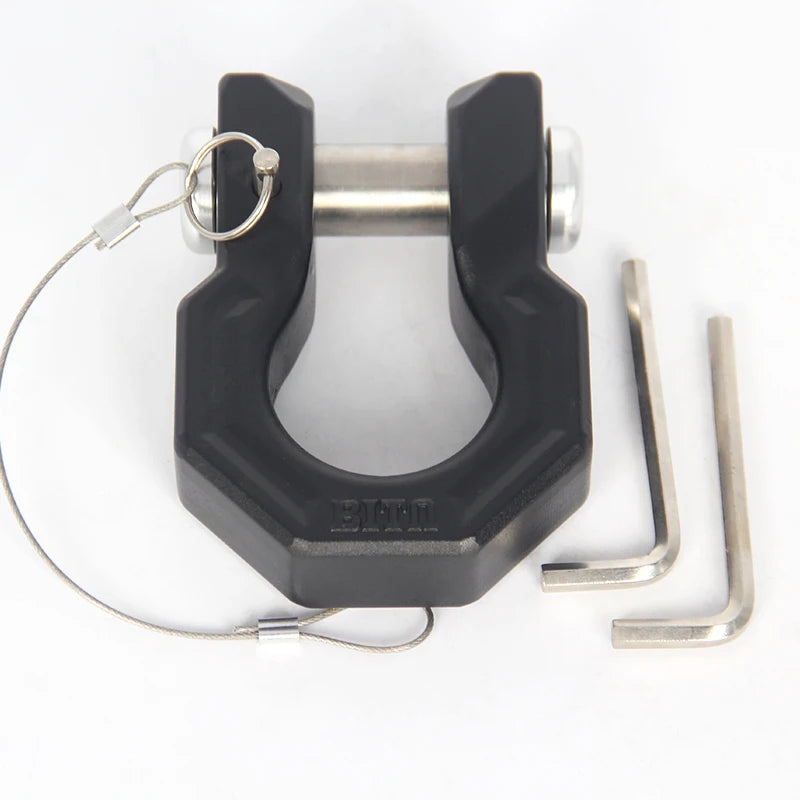 Black 7075 Aluminum Alloy Forged Trailer Hitch Bow Shackle U-hook Tow Hook Refit Partsl Off-road Car Accessoriesow 4