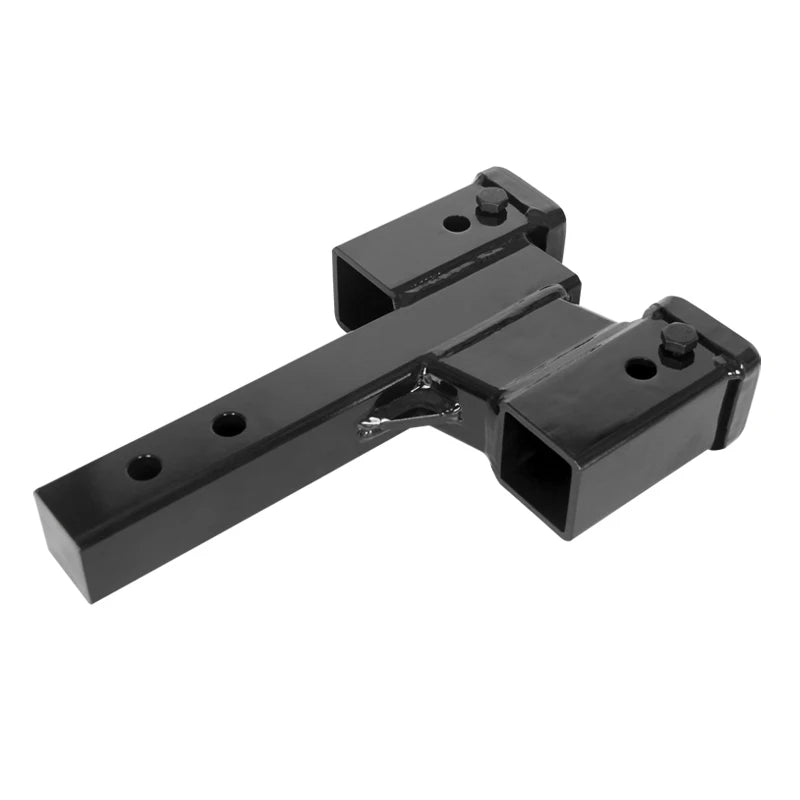 Heavy Duty Manganese Steel 5x5cm Solid Tube Adapter with 2-inch Receiver Dual Ports Trailer Arm Trailer Hitch Car Accessories 2