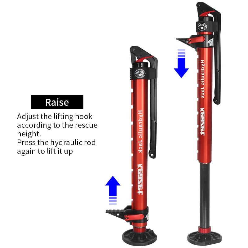 4x4 Offroad 2T Handle Lift Hydraulic Jack 4429LBS Monkey Climbing Rod Trailer Hitch Camp High Lift Adjustable Hydraulic Jack 6
