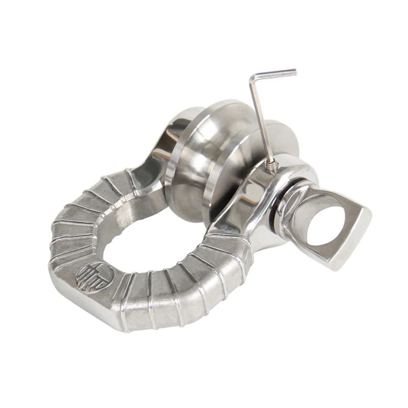 10T Stainless Steel Pulley Block 4x4 Off-Road Rescue Lifting Wire Rope Pulley Trailer Hitch Parts Car Accessories High Polished 4