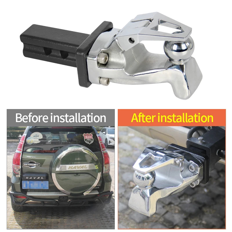Viper-shaped Rear Tow Hook with Ball Modification Trailer Hitch Parts & Quick Install 5x5cm Trailers Arm Car Accessories 3