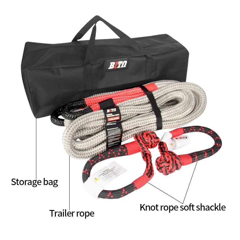 Custom Car Emergency Tools Nylon Rope Heavy Duty Towing Tool 9m Length 33000 Lbs Rescue Trailer Strap Trailer Hitch 2