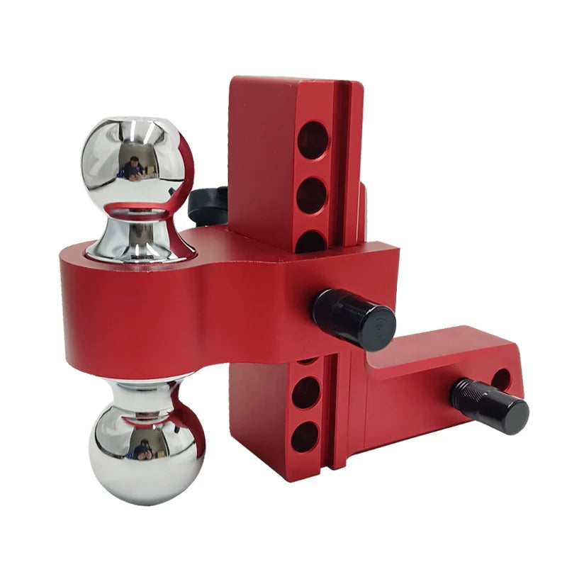 Rose-Red 6-Inch Aluminum Alloy Dual Trailer Hitch 50mm Ball Mount Parts 7-Hole Trailer Axle Arm Refit Tow Hook Car Accessories 1