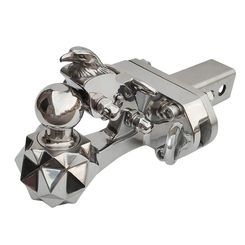 Stainless Steel Trailer Hook Match 2in Receiver Handing Ring and Eagle Head Design Trailer Hitch Arm Camping Car Accessories 5