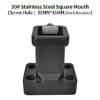 304 Stainless Steel Universal Towing Square Mouth Base with Patent Anti-sway Design Trailer Hitch Offroad Parts Car Accessories 1
