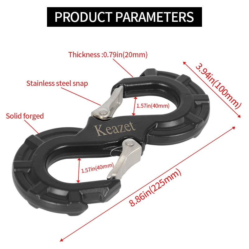Off-Road Vehicle Towing Hook Heavy Duty Steel Forged Towing S Winch Hook Trailer Hook Trailer Hitch Camp Trailer Car Accessories 3