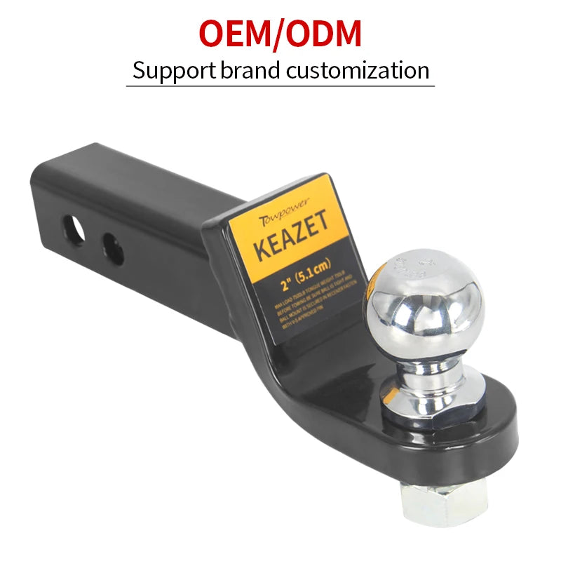 Trailer Hitch With 2" or 50mm Tow Ball Trailer Arm Set Fits 2inch Receiver of Rear Bumper Trailer Hook Car Accessories Lock Pin 4