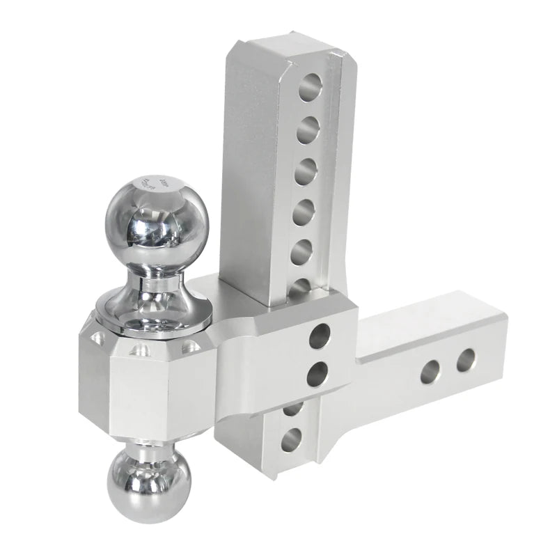 Adjustable Aluminum Alloy Trailer Hitch Hook with Dual Tow Ball Mount Trailer Towing Hitch Car Accessories Drop Hitch Adjustable 1