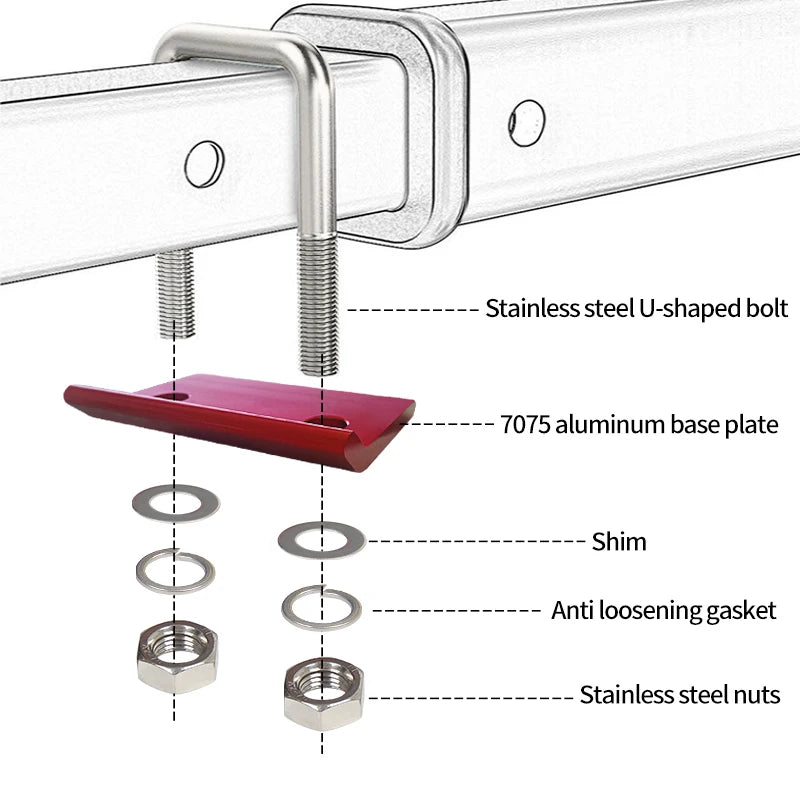 High Quality 7075 Aluminum Alloy M12 Style Fastening Anti-Loosening Rose Red Trailer Arm Refit Parts Hitch Tow Hook Accessories 3