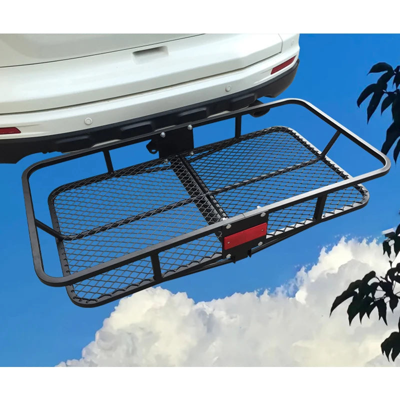 Fits 2inch Receiver Square Mouth Luggage Basket Outdoor Rack Universal Install with Car Trailer Hitch Camp Trailer Accessories 4