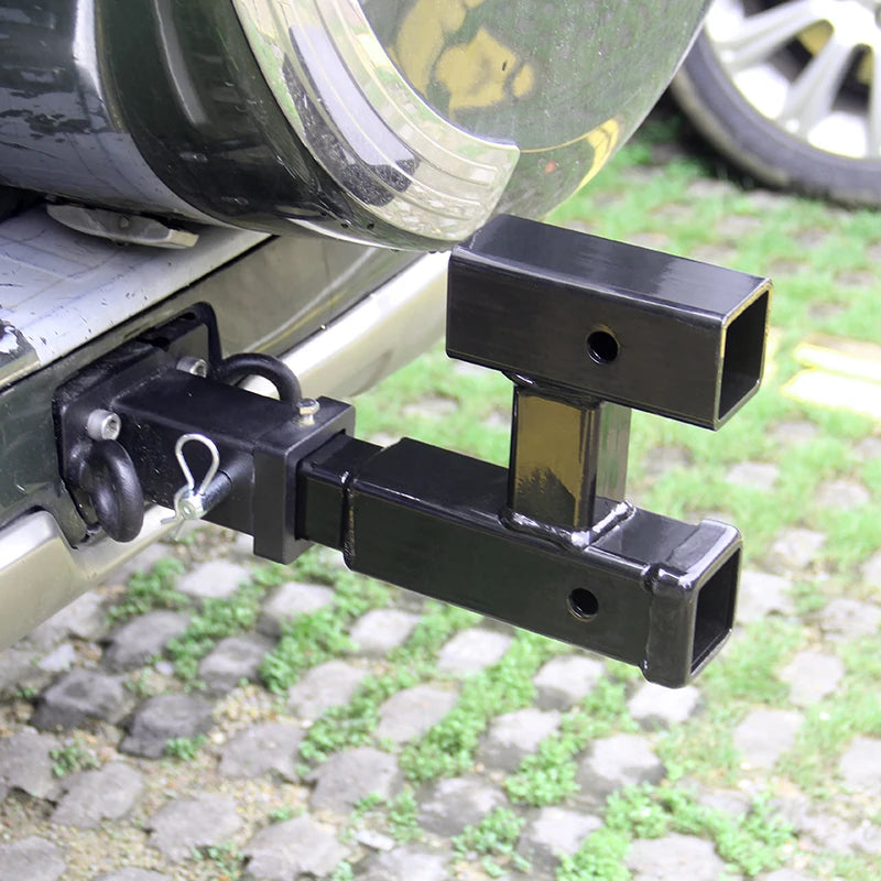 Powder Coated Dual 2 Inch Hitch Receiver Parts Trailer Hitch Car Accessories Heavy Duty Steel Towing Adapter Dual Hitch Extender 5