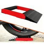 Aluminum Motorcycle Roller Stand with Loading Ramp Non Slip Base Motorcycle Cleaning Maintenance Tool for Workshop Repair Parts 2