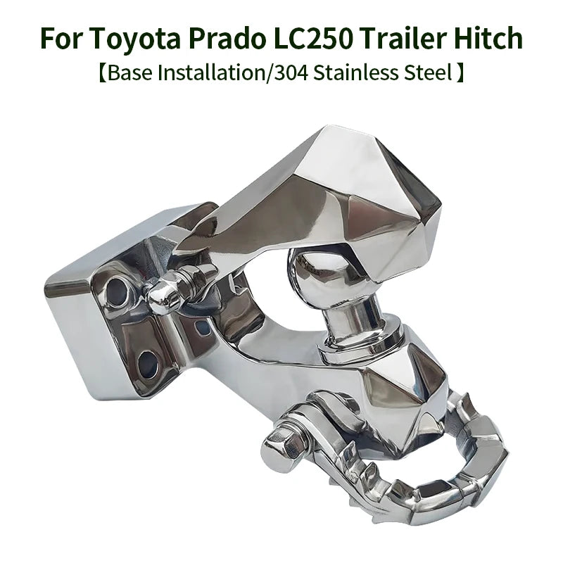 Trailer 304 Stainless Steel Towing Hook for Toyota Prado LC250 Viper Design Parts Trailer Hitch Base Off-road Car Accessories 1