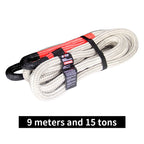 Offroad Rescue Tow Truck 30mm X 9m 15tons High Strength Nylon Trailer Rope With Storage Bag Light Gray Trailer Hitch Parts 2