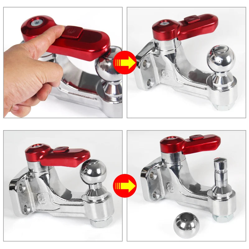 Universal Style Metal Trailer Hitch With Removable Trailer Ball Tri Color Can Choose Tow Hook Refit Parts Car Accessoriesow 6