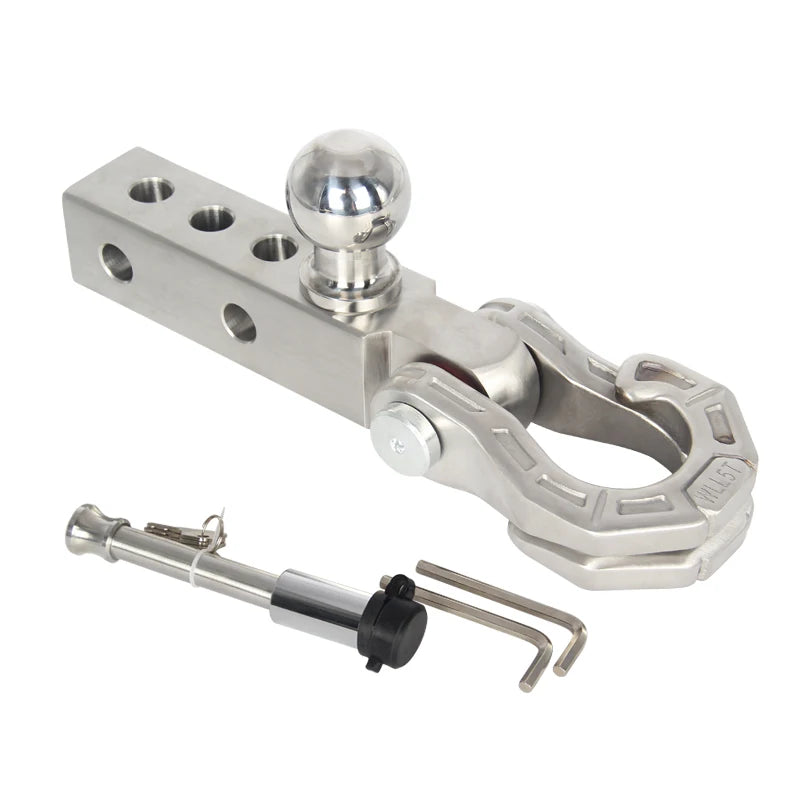 11000lbs Heavy Duty Stainless Steel Trailer Hitch with Tow Hitch with Shackle Fits 2 Inch Receiver Car Accessories 1