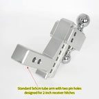 6inch Adjustable Aluminum Alloy Trailer Hitch Dual Ball Mount for 2 Inch Receiver up and Down Height Adjustable Car Towing Hitch 4