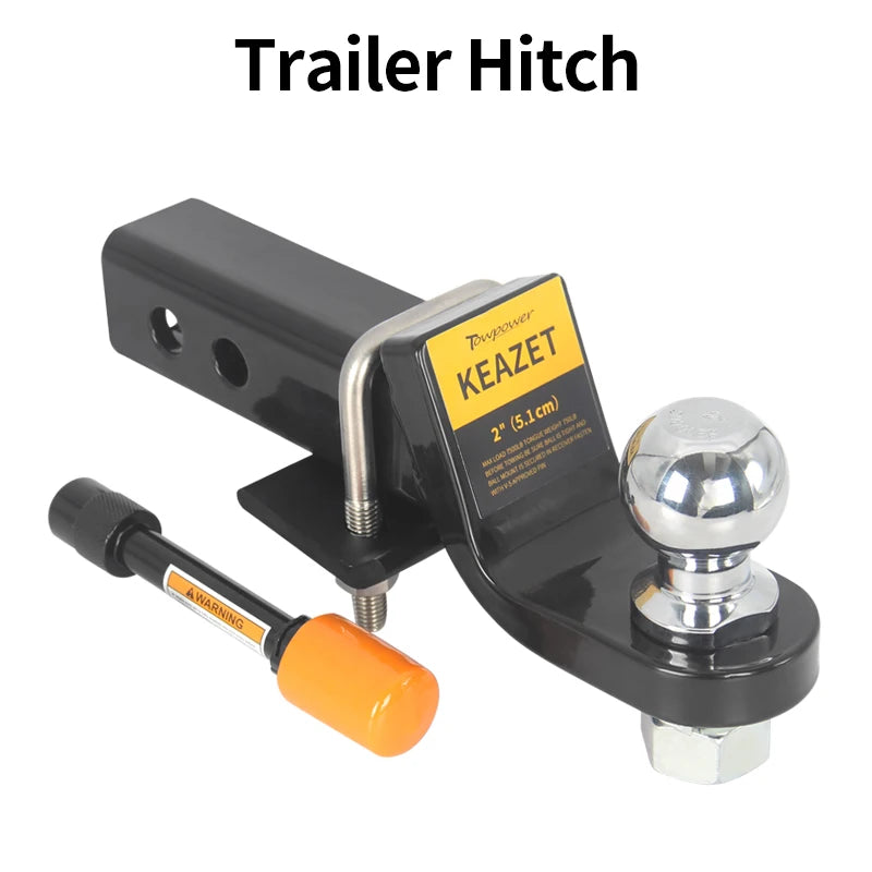 Trailer Hitch With 2" or 50mm Tow Ball Trailer Arm Set Fits 2inch Receiver of Rear Bumper Trailer Hook Car Accessories Lock Pin 1