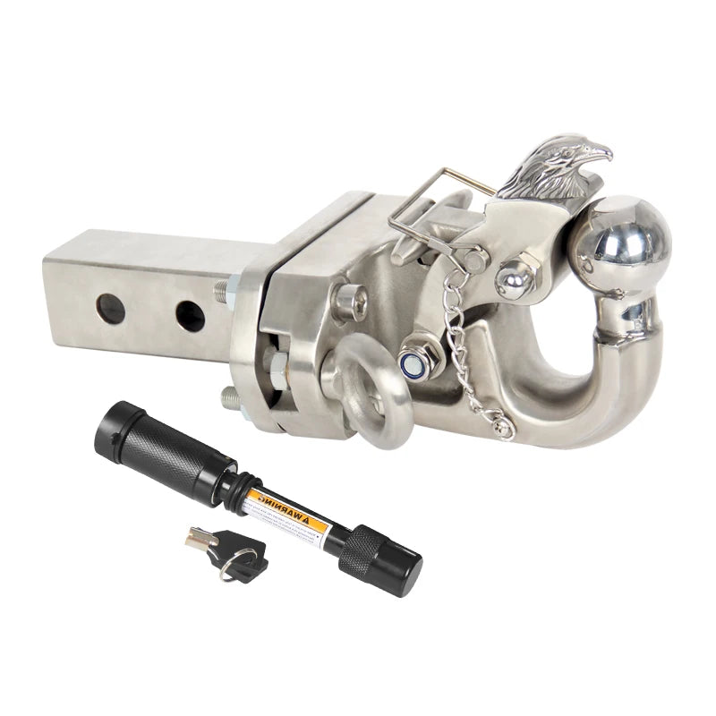 Eagle Head Design Stainless Steel Trailer Hitch with 5x5cm Square-port Arm Off-road Refit Tow Hook Parts Car Accessories 1