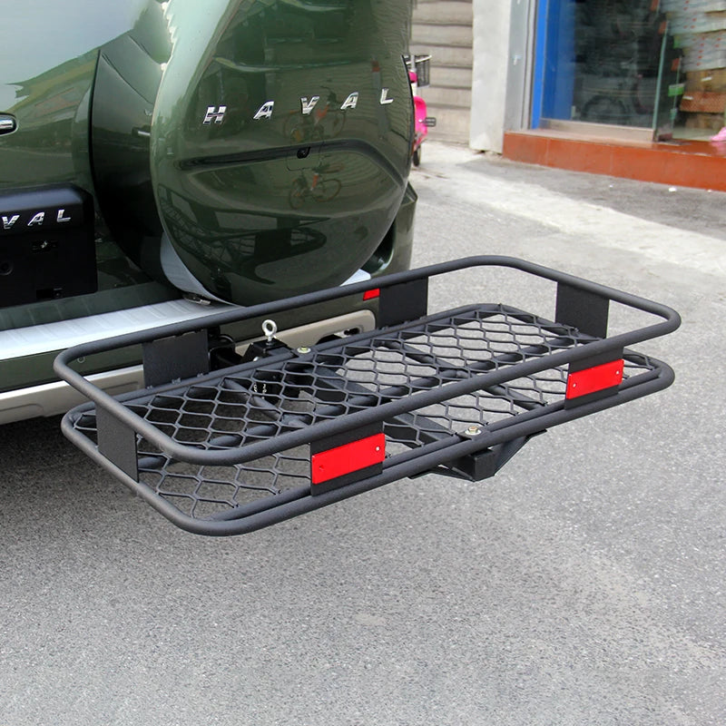 4x4 Offroad Car Black Aluminium Alloy Hitch Mount Luggage Basket 5x5cm square Quick Insertion for 2-inch Square Mouth Base 3