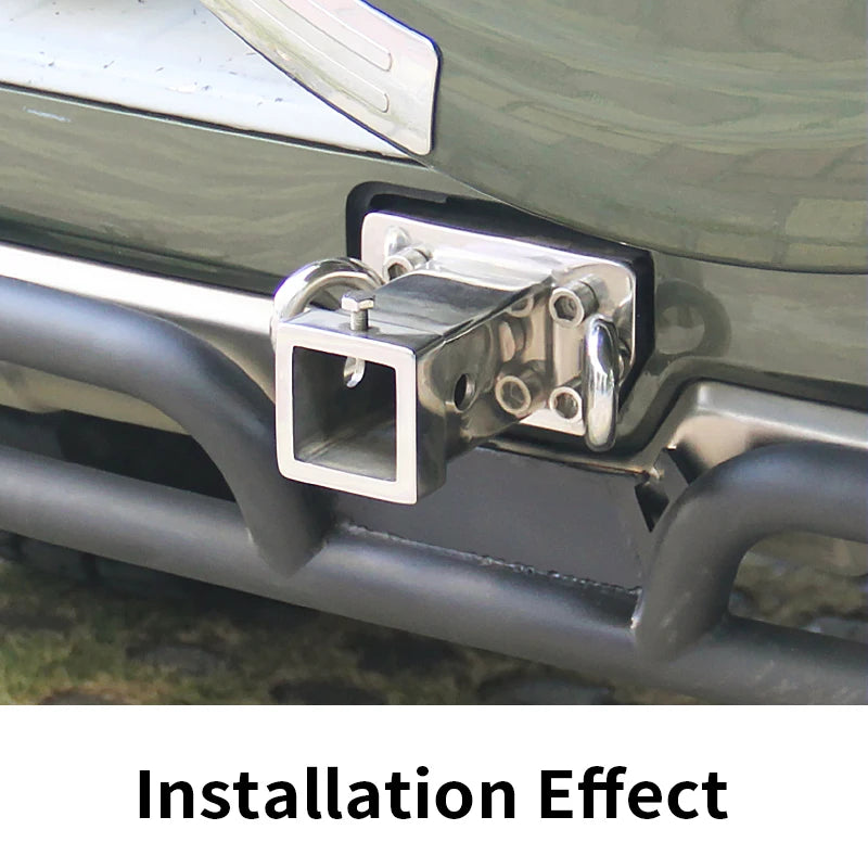 New High Quality HAVAL H9 Tank300 TANK500 Stainless Steel Square Mouth Trailer Hitch Refit Hook Parts Camp Trailer Car 2