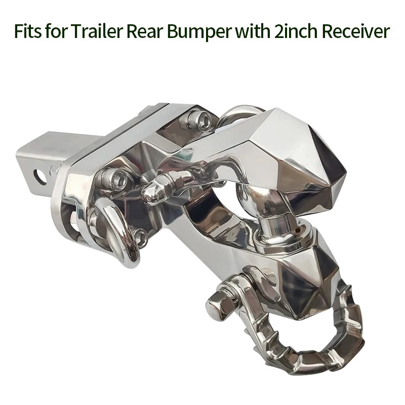 Stainless Steel Trailer Hook Match 2in Receiver Handing Ring and Safely Shackle Parts Trailer Hitch Arm Camping Car Accessories 4
