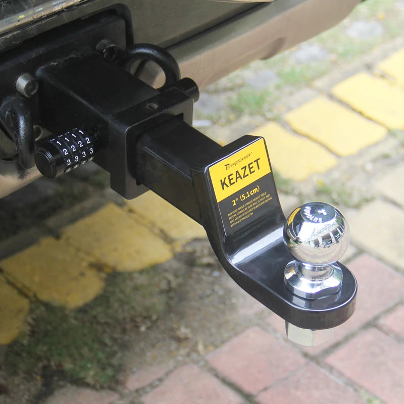 Trailer Hitch With 2" or 50mm Tow Ball Trailer Arm Set Fits 2inch Receiver of Rear Bumper Trailer Hook Car Accessories Lock Pin 5
