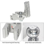 Aluminum Alloy 2inch Tow Ball Trailer Hitch 6inch Tow Arm 2inch Receiver Tow Hook Silver High Quality 6000LBS Off-road 4