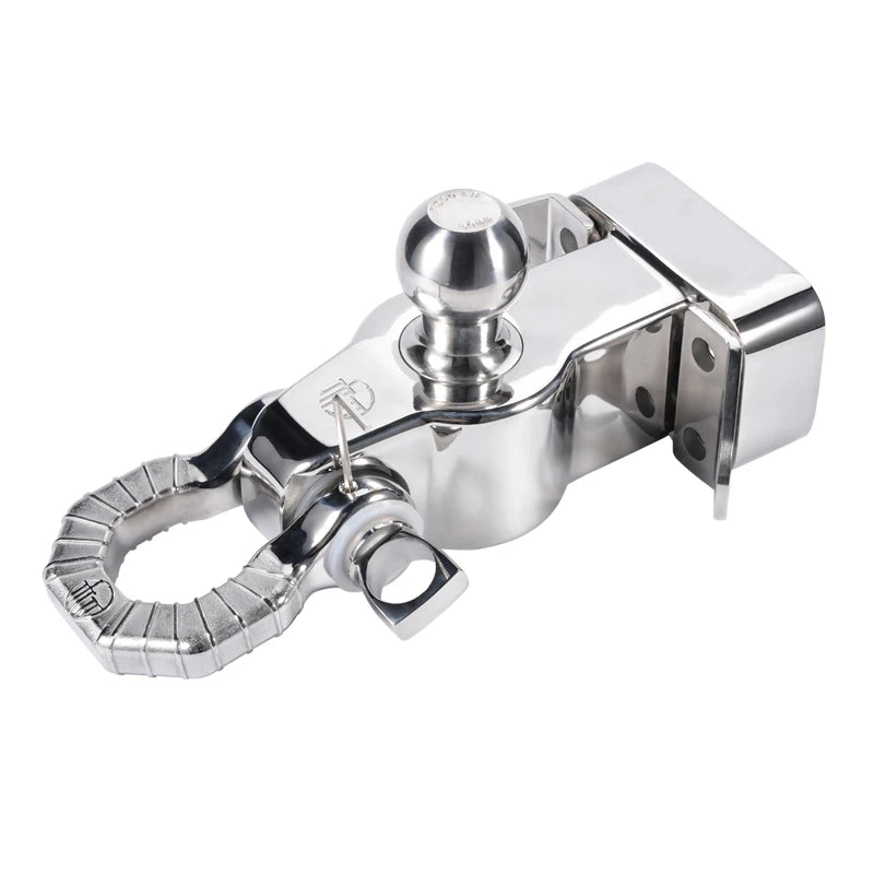 Stainless Steel Shackle Trailer Hook and 85x45mm Screw Hole Spacing Pintle Tow Hook Parts Trailer 50mm Hitch Ball Accessories 1