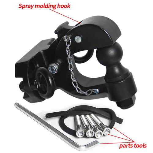 All Black Style Tow Hook for Prado Rear Bumper Install Bolt Hole 105x55mm Off-road Refit Parts & Trailer Hitch Car Accessories 2