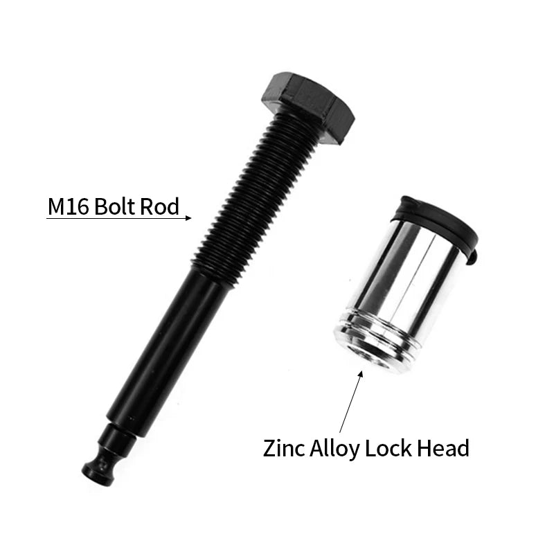 M16 Screw Rod Trailer Lock Pin Heavy Duty Carbon Steel Hitch Pin Anti-Theft Towbar Security Pin for Fixed Trailer Arm Car Parts 4