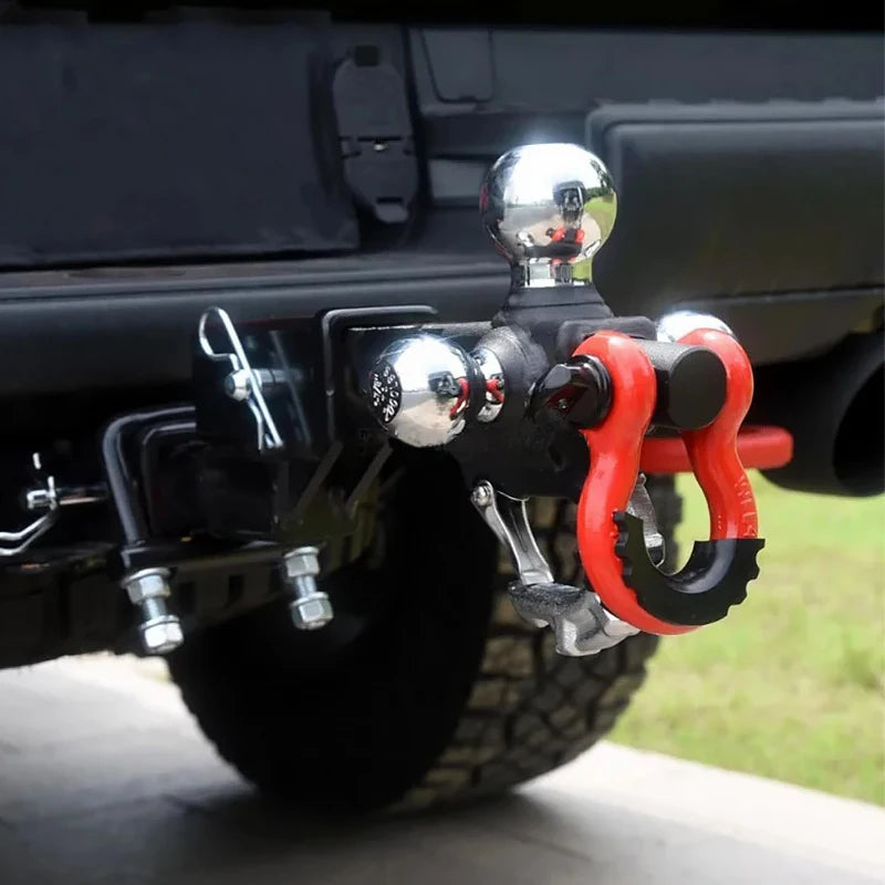 Trailer Hitch Ball Tri Ball Hitch With Hook Rotatable Tow Hook Shackle With 1-7/8 2-in 2-5/16-in Ball Car Accessories 4