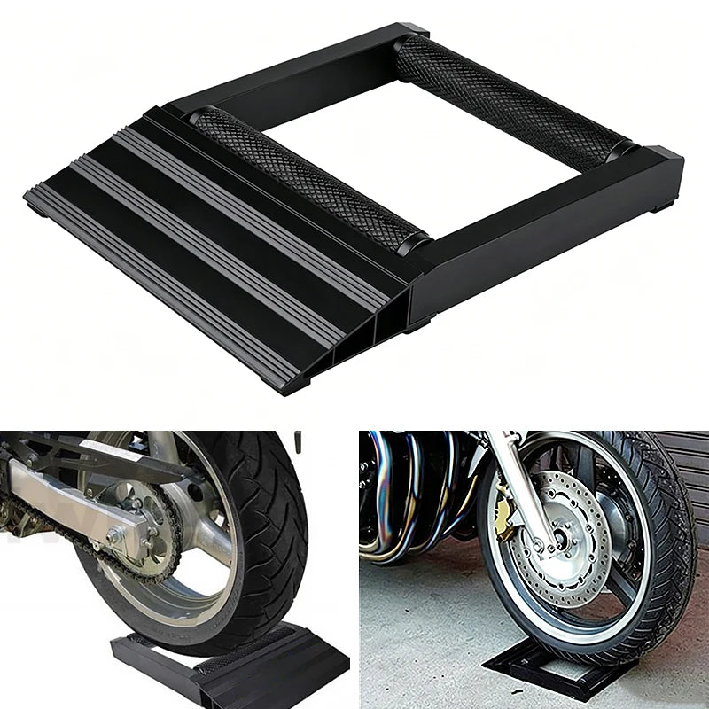 Aluminum Motorcycle Roller Stand with Loading Ramp Non Slip Base Motorcycle Cleaning Maintenance Tool for Workshop Repair Parts 6
