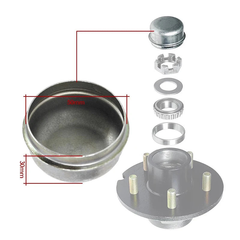 New High Quality Brand Metal RV Trailer Axle Dust Cover Galvanized Surface for Retrofit/Upgrade 3