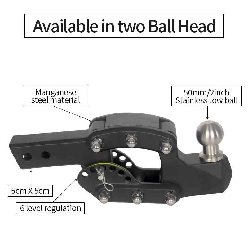 20000LB Multi Level Height Adjustable Trailer Hook for 2inch Receiver Rear Bumper Trailer Hitch Parts Tow Hook Car Accessories 3